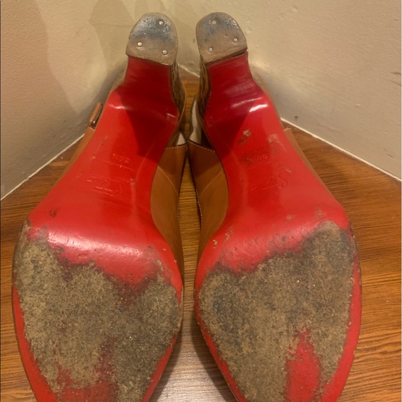 Christian Louboutin Embossed Peep Toe Slingbacks EU39.5 - Picture 7 of 8